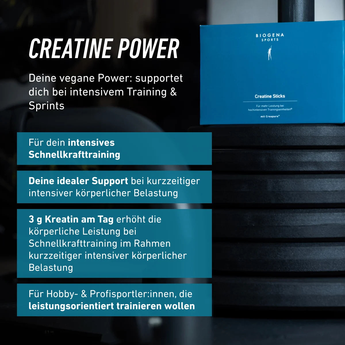 BIOGENA SPORTS - Creatine Sticks – 3 g Creapure®
