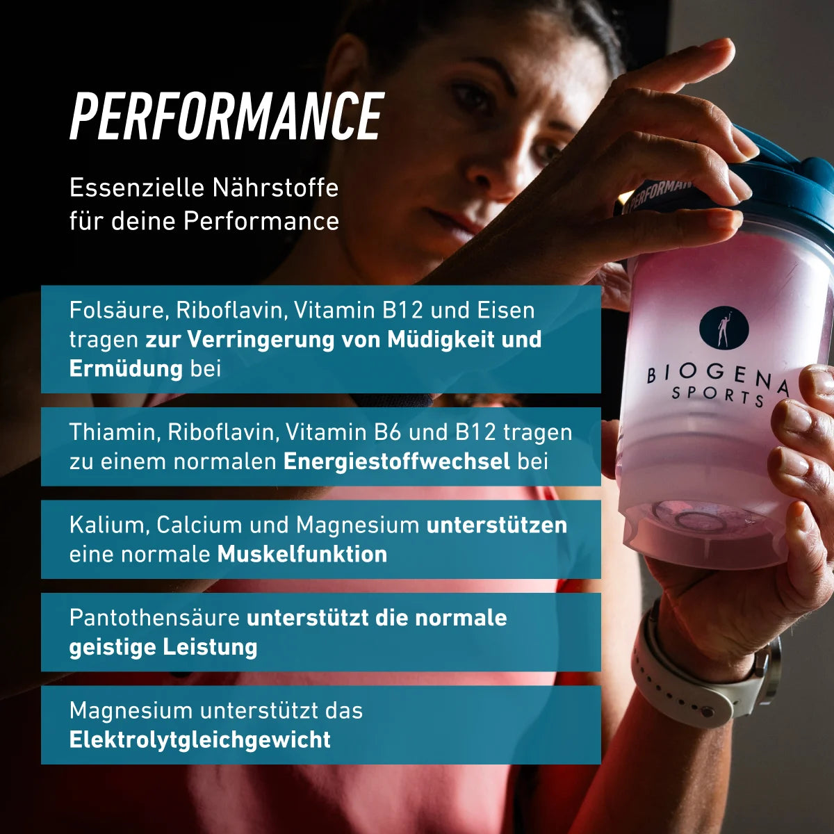 BIOGENA Performance (Creatin, BCAAs, PEAK ATP® und Ashwagandha)